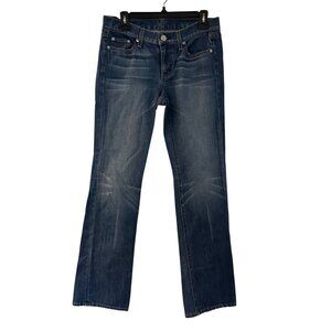 Bootcut Denim Jeans Womens 28 Inseam Dark Blue Cotton Blend USA-Made